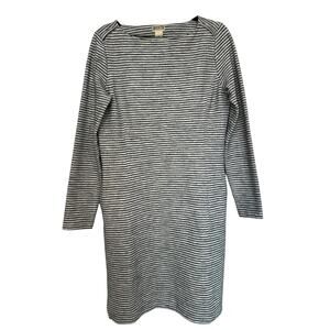 Duluth Trading Co. Striped Ponte Pro Dress Medium Long Sleeve Seam Pockets